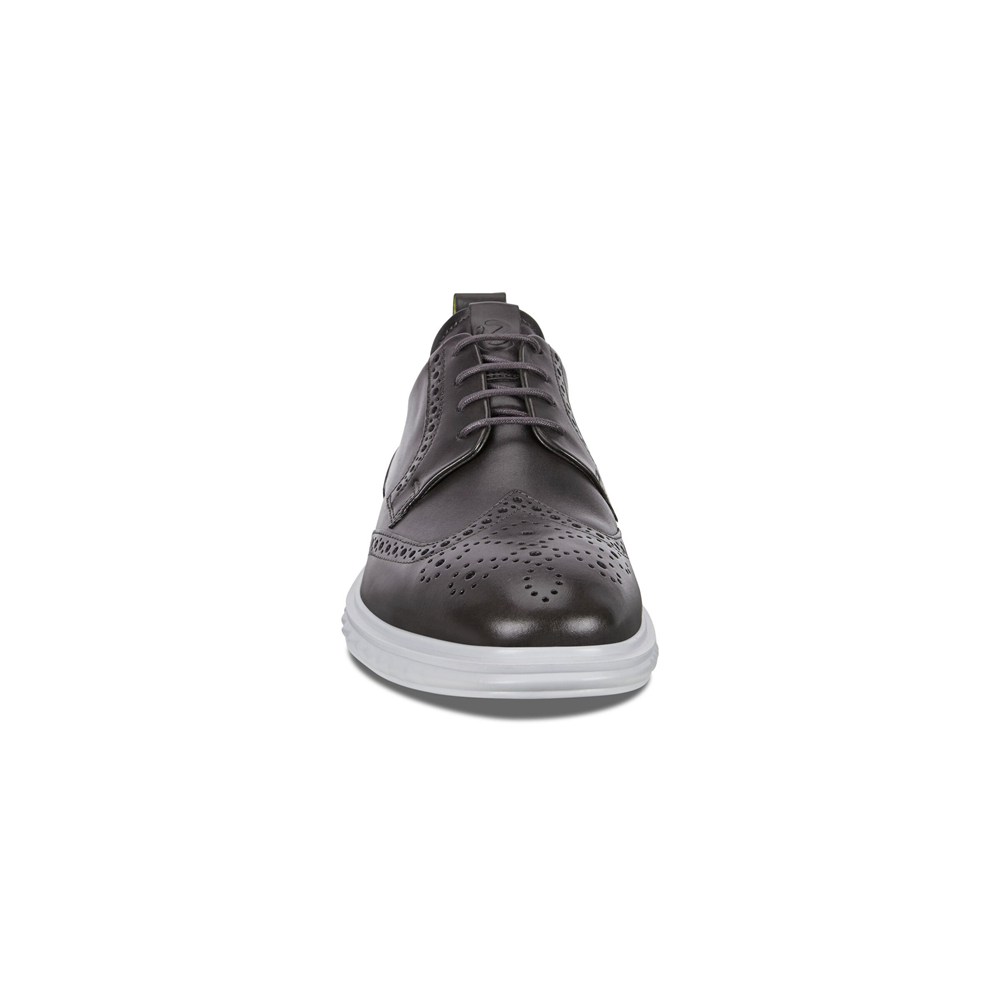 ECCO Mens Brogue Shoes Dark Grey - St.1 Hybrid Lite Wingtip - SLU-716324